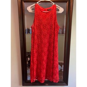 Red Lace Swing Dress